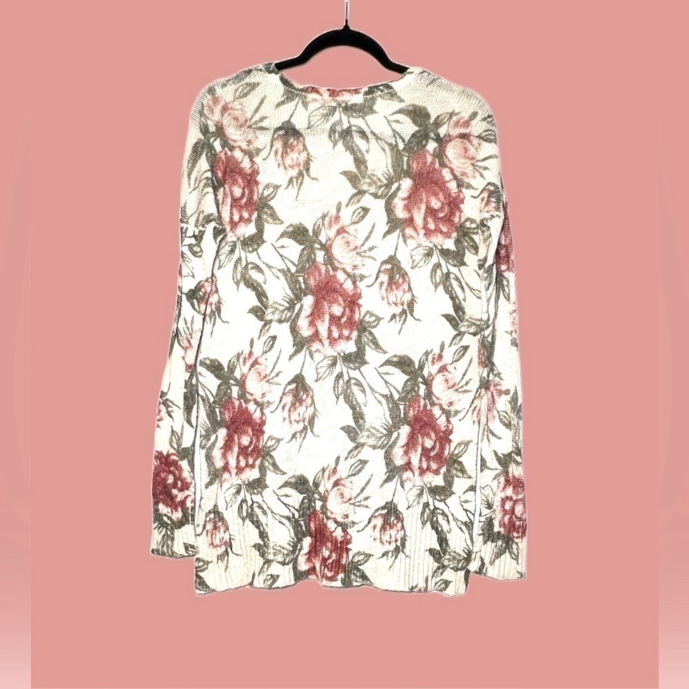 Abercrombie & Fitch Floral Boat Neck Long-Sleeved High-Low Sweater, S - Picture 9 of 15